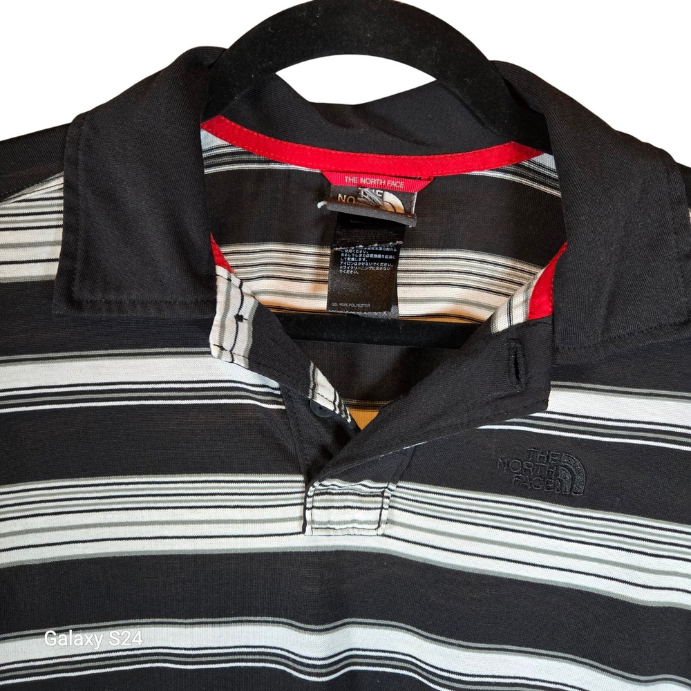 The North Face Mens Striped Short Sleeve Polo Shirt VaporWick Size S